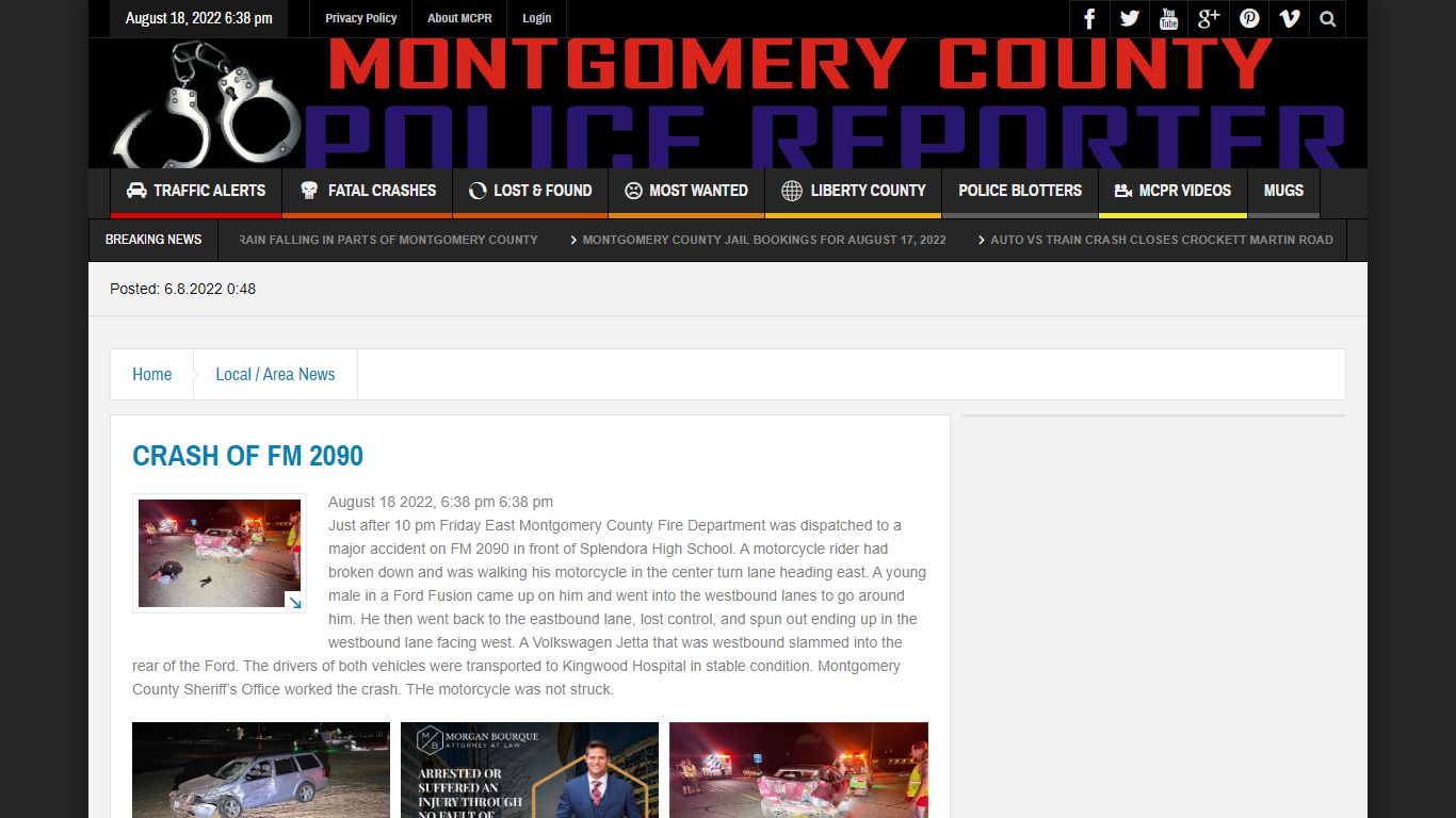 CRASH OF FM 2090 – Montgomery County Police Reporter